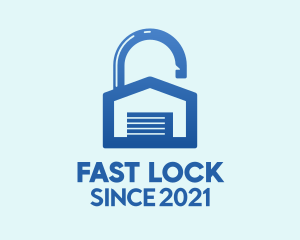 Blue Lock Storage  logo design