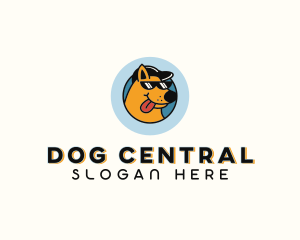 Sunglasses Hiphop Dog  logo design