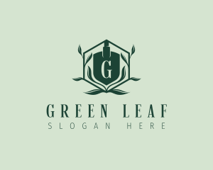 Shovel Garden Leaves logo design