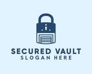 Blue Padlock Garage logo design