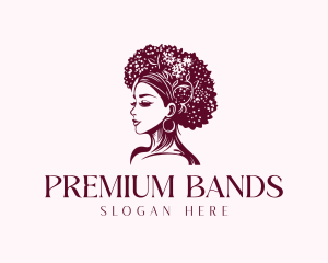 Afro Woman Floral logo