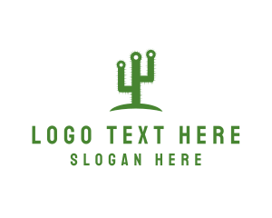 Green Spikey Cactus logo