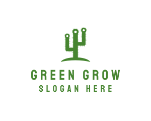 Green Spikey Cactus logo design