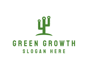 Green Spikey Cactus logo design