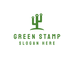 Green Spikey Cactus logo design