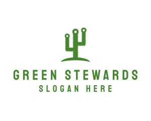 Green Spikey Cactus logo design