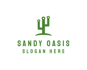 Green Spikey Cactus logo design