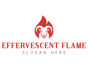 Goat Flame Barbecue Restaurant logo design