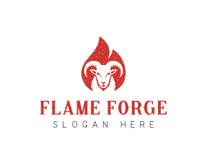 Goat Flame Barbecue Restaurant logo design