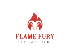 Goat Flame Barbecue Restaurant logo design