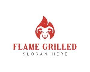 Goat Flame Barbecue Restaurant logo design