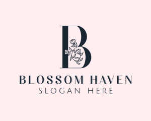 Floral Fragrance Letter B logo design