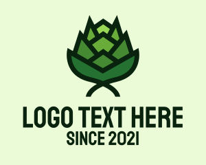 Green Hops Flower  logo