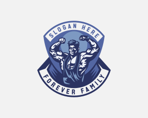 Strong Man Bodybuilder Logo