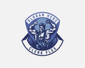 Strong Man Bodybuilder logo design