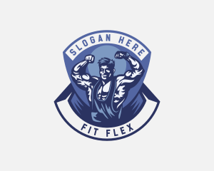 Strong Man Bodybuilder logo design