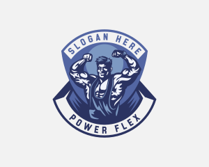 Strong Man Bodybuilder logo design