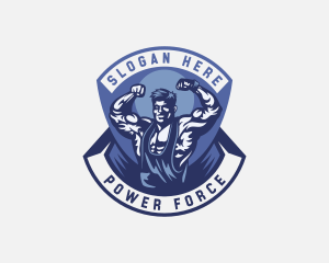 Strong Man Bodybuilder logo design