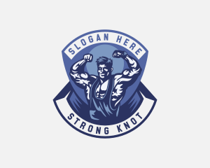 Strong Man Bodybuilder logo design