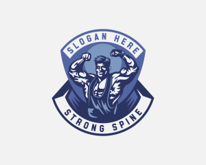 Strong Man Bodybuilder logo design