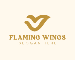 Minimalist Flying Bird  logo design