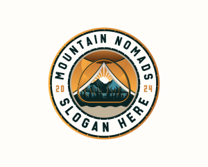 Camping Tent Mountain logo design