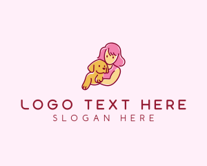 Girl Dog Pet logo