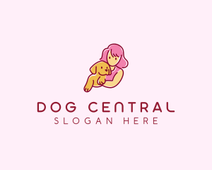 Girl Dog Pet logo design