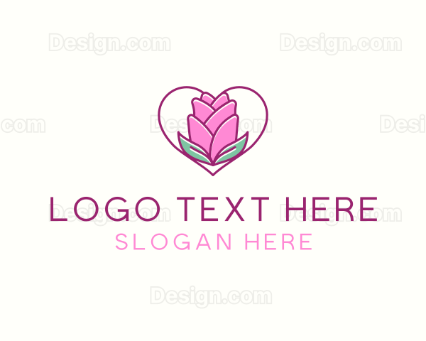 Rose Flower Heart Logo