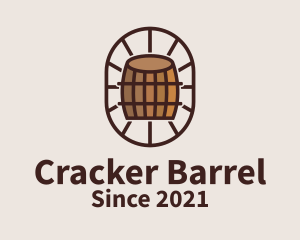 Wooden Wine Barrel  logo design