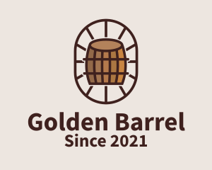 Wooden Wine Barrel  logo design