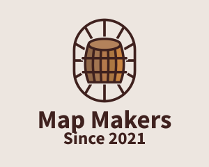 Wooden Wine Barrel  logo design