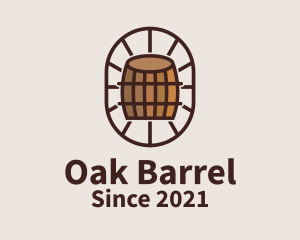 Wooden Wine Barrel  logo design