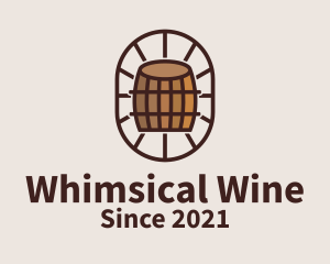 Wooden Wine Barrel  logo design