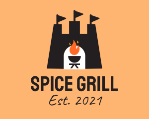 Medieval Castle Barbecue logo design