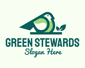 Green Eco Bird logo design