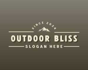 Hipster Outdoor Mountain logo design