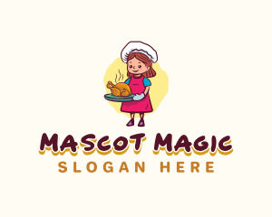 Girl Chef Chicken logo design