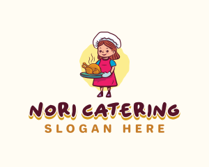 Girl Chef Chicken logo design