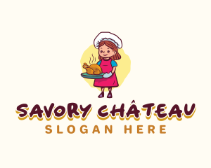 Girl Chef Chicken logo design