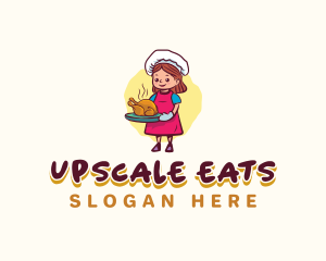 Girl Chef Chicken logo design