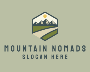 Hexagon Mountain Road logo design