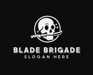 Skull Blade Weapon logo design