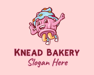 Cupcake Bakery Cartoon Mascot logo design