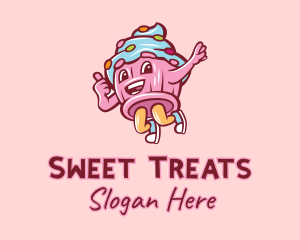 Cupcake Bakery Cartoon Mascot logo