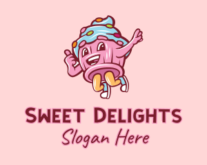 Cupcake Bakery Cartoon Mascot logo