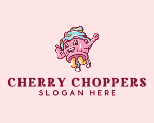 Cupcake Bakery Cartoon Mascot logo design