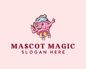 Cupcake Bakery Cartoon Mascot logo design