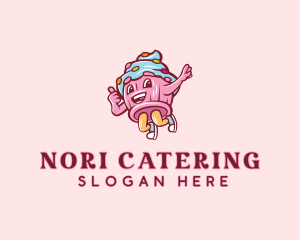 Cupcake Bakery Cartoon Mascot logo design