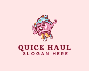 Cupcake Bakery Cartoon Mascot logo design